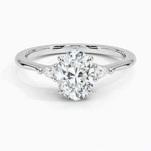 Three Stone Lab Diamond Platinum Engagement Ring
